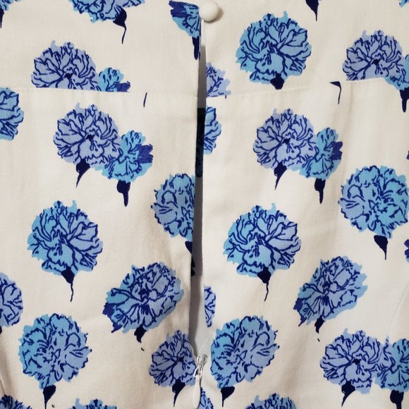 Pretty Blue & White Floral Dress By Maggy L Size 8 - Picture 5 of 8